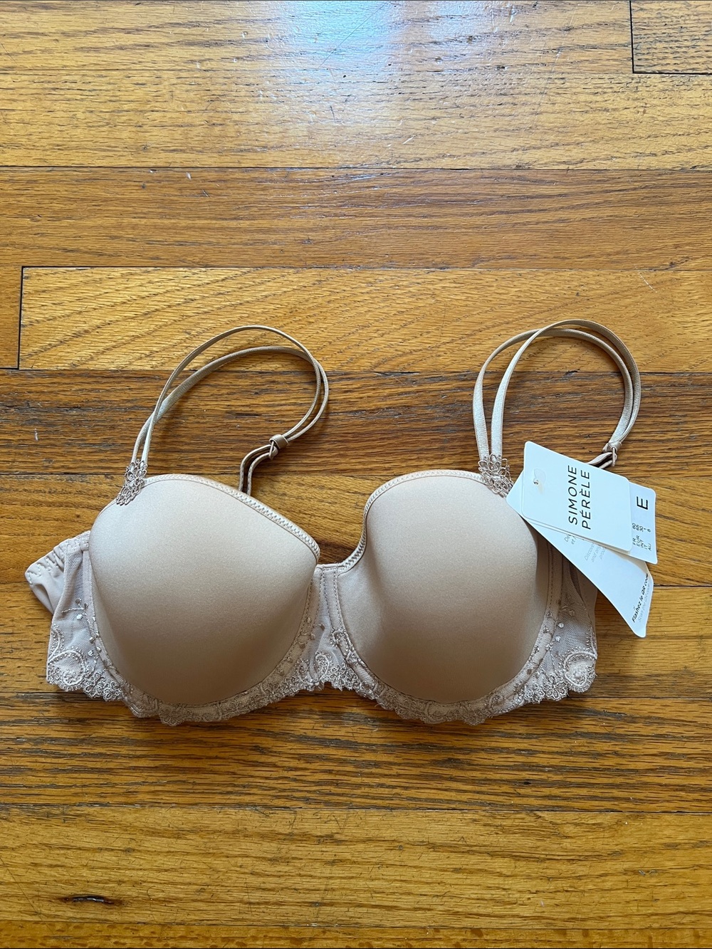 Simone Perele Light Nude Lace-Trim T-Shirt Bra